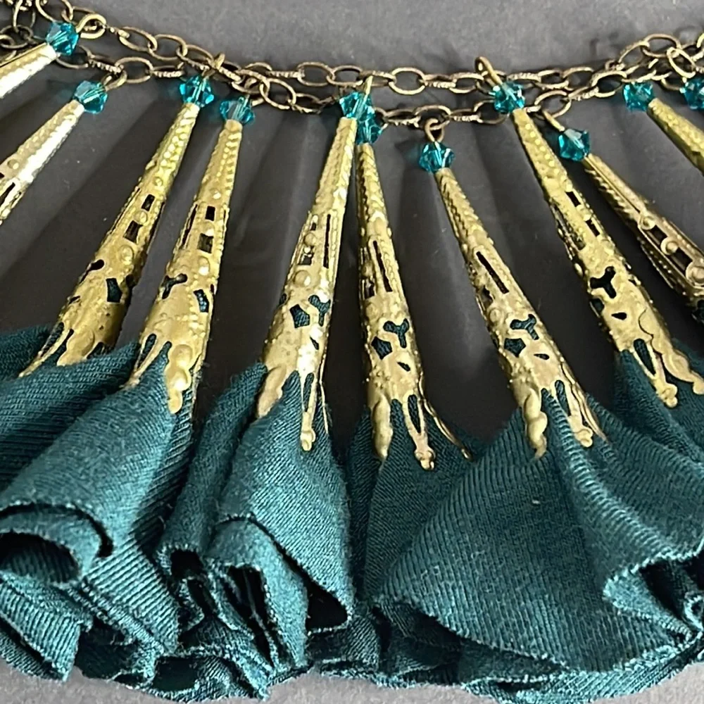 Vintage Fabric Pendant Necklace